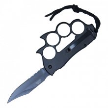 NEW Spiked Knuckles with Retractable Knife - Black NEW Spiked Knuckles with Retractable Knife - Black