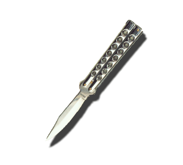 BKC Butterfly Knife - Chrome - Click Image to Close