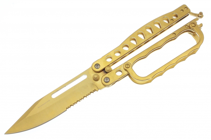 Knuckles Butterfly Knife - Gold Knuckles Butterfly Knife - Gold