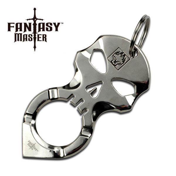 Chrome Skull Punch Knuckle Key Chain Kubotan Chrome Skull Punch Knuckle Key Chain Kubotan