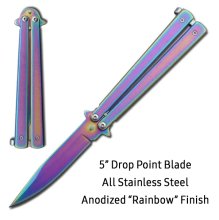 Classic Butterfly Knife - Anodized "Rainbow" Finish