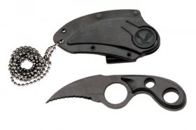 Hawk Blade Necklace Knife - Black