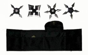 Set of 4 Throwing Stars w/ Pouch
