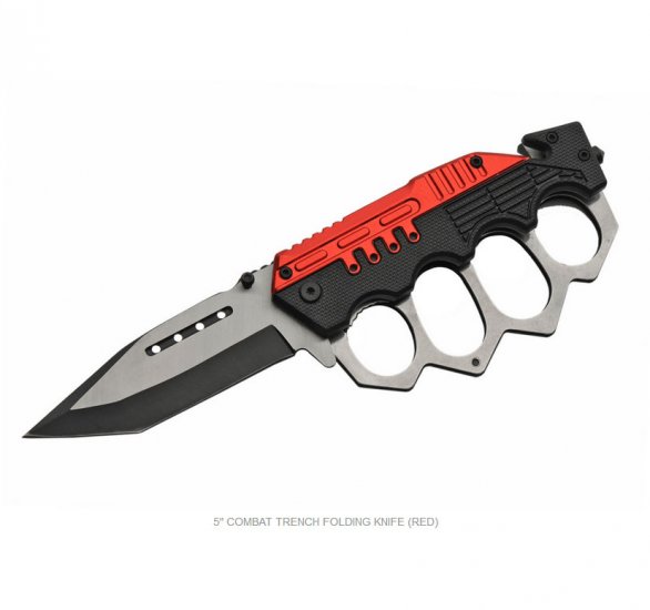 First Responder's Trench Knife - RED - Click Image to Close