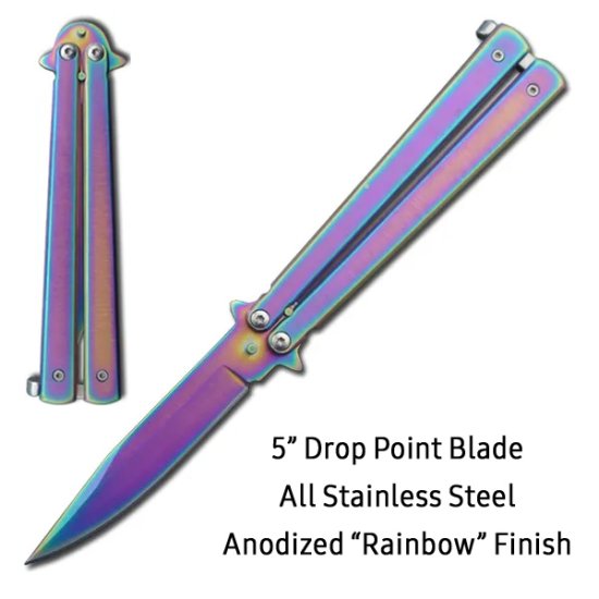 Classic Butterfly Knife - Anodized Finish - Click Image to Close