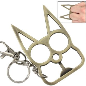 Brass knuckles on sale cat keychain