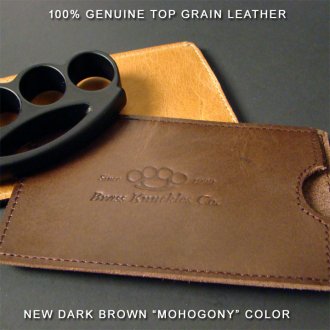 Leather Knuckles Case - Mahogany