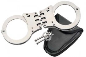 Nickel Plated Hinged Police Handcuffs