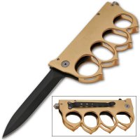 1918 Folding Trench Knuckles Knife - Brass