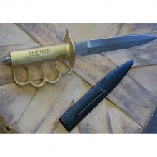 1918 WWI Trench Knife - NEW - Solid Brass Version