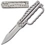 Knuckles Butterfly Knife - Brushed Aluminum Knuckles Butterfly Knife - Brushed Aluminum