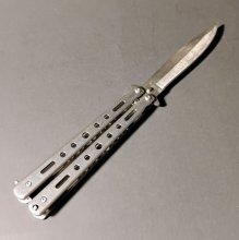 Classic Cut Butterfly Knife - Silver