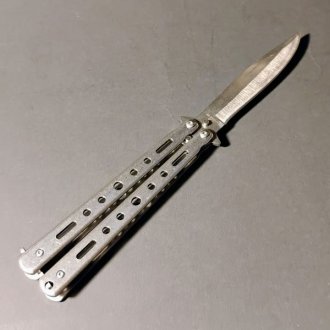 Classic Cut Butterfly Knife - Silver