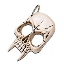 White Skull Key Chain With Fangs