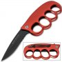 Modern Folding Knuckles Knife - Red Modern Folding Knuckles Knife - Red