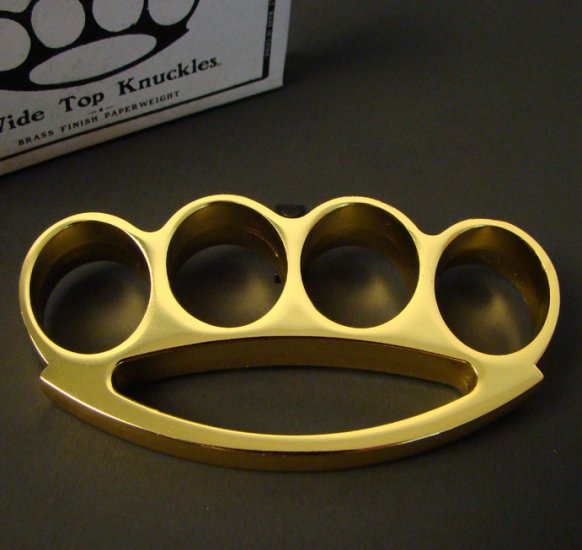 Wide Top Knuckles - LARGE - Brass Finish - Click Image to Close