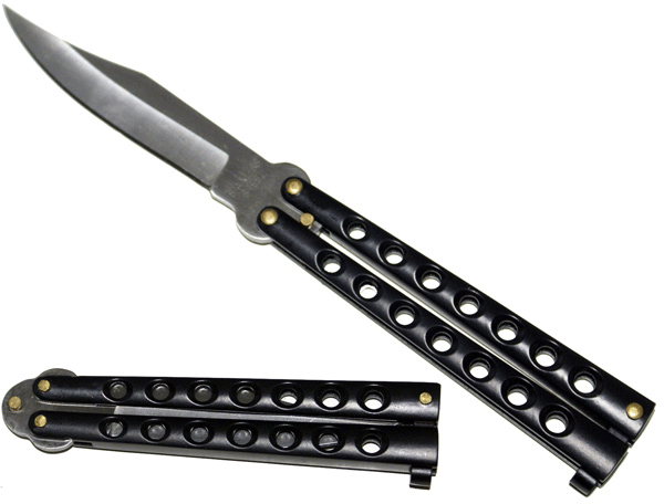 BKC Butterfly Knife - Black - Click Image to Close