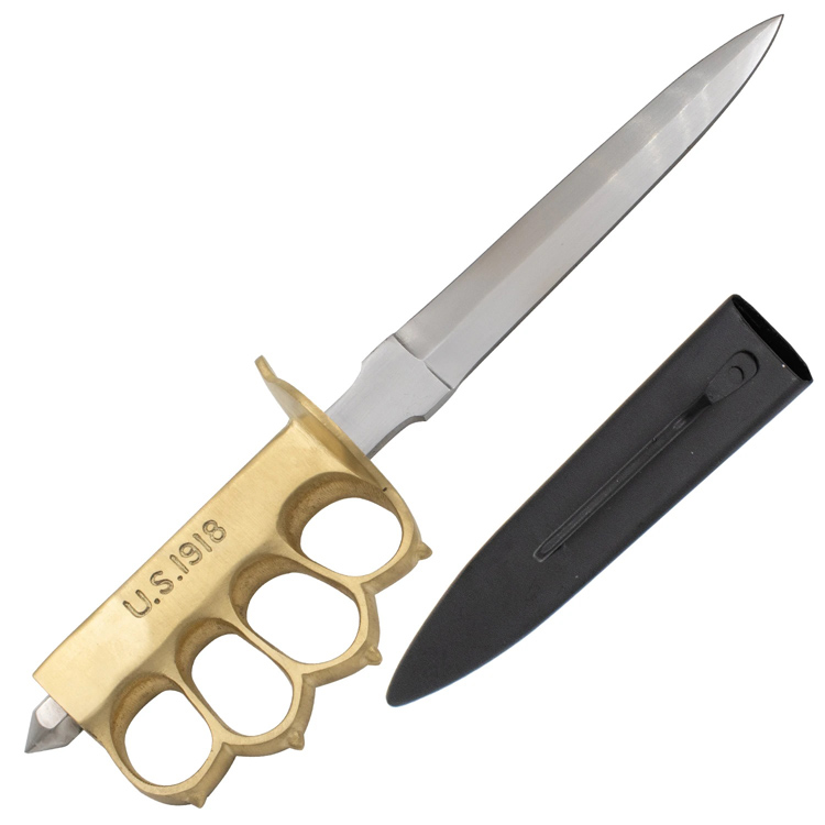 brass knuckles folding knife