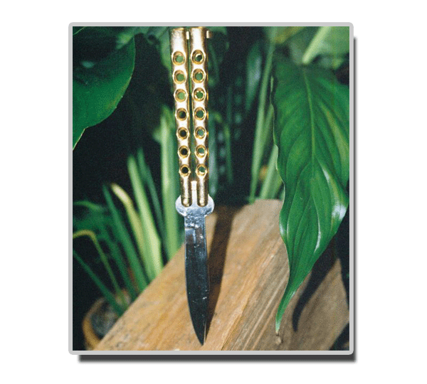 BKC Butterfly Knife - Gold - Click Image to Close