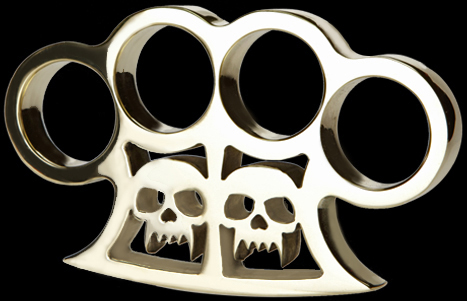 Custom made brass knuckles with skulls
