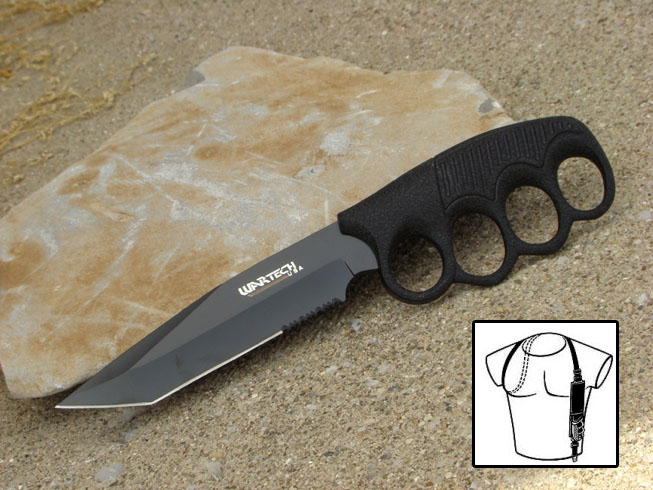 Stealth Knuckles Knife by Wartech - Black Blade - Click Image to Close
