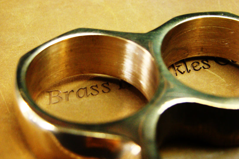 classic brass knuckles close up