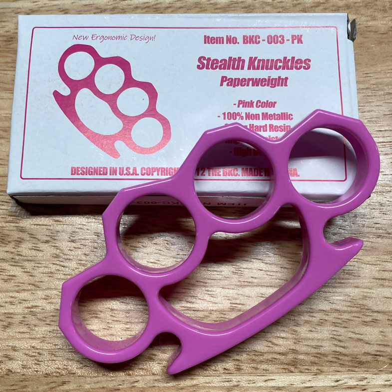 Spiked Solid Steal Knuckle Duster - Pink – Panther Wholesale